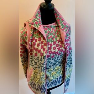 Tamara  Floral shirt and vest S 💐 2 piece pink with wildflowers